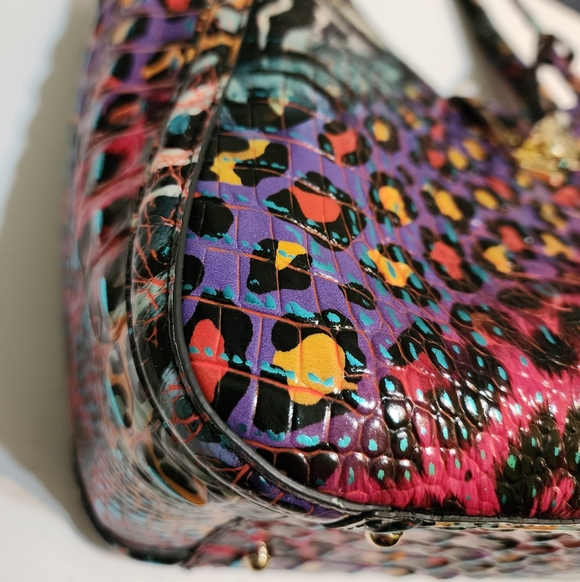 Brahmin Small Carla In Stampede Colorful Melbourne Leather - Picture 10 of 14